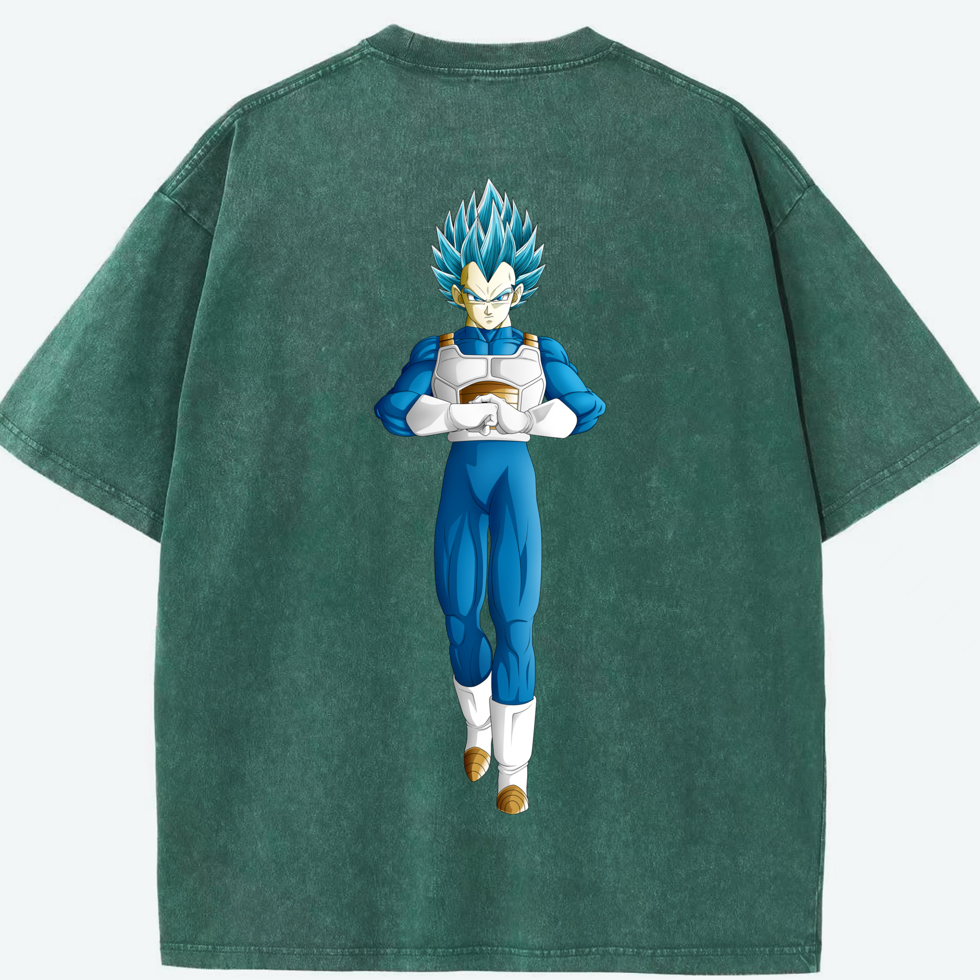 （画像用） ドラゴンボール ベジータ四世（Bejīta Yonsei）DRAGON BALL Vegeta IV 綿100% ヴィンテージ風 半袖Tシャツ（背面プリント）